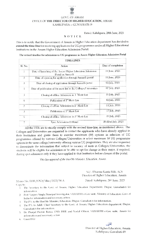 revised timeline notification 001